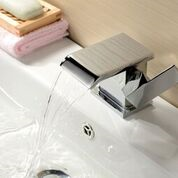 Silver waterfall bathroom tap