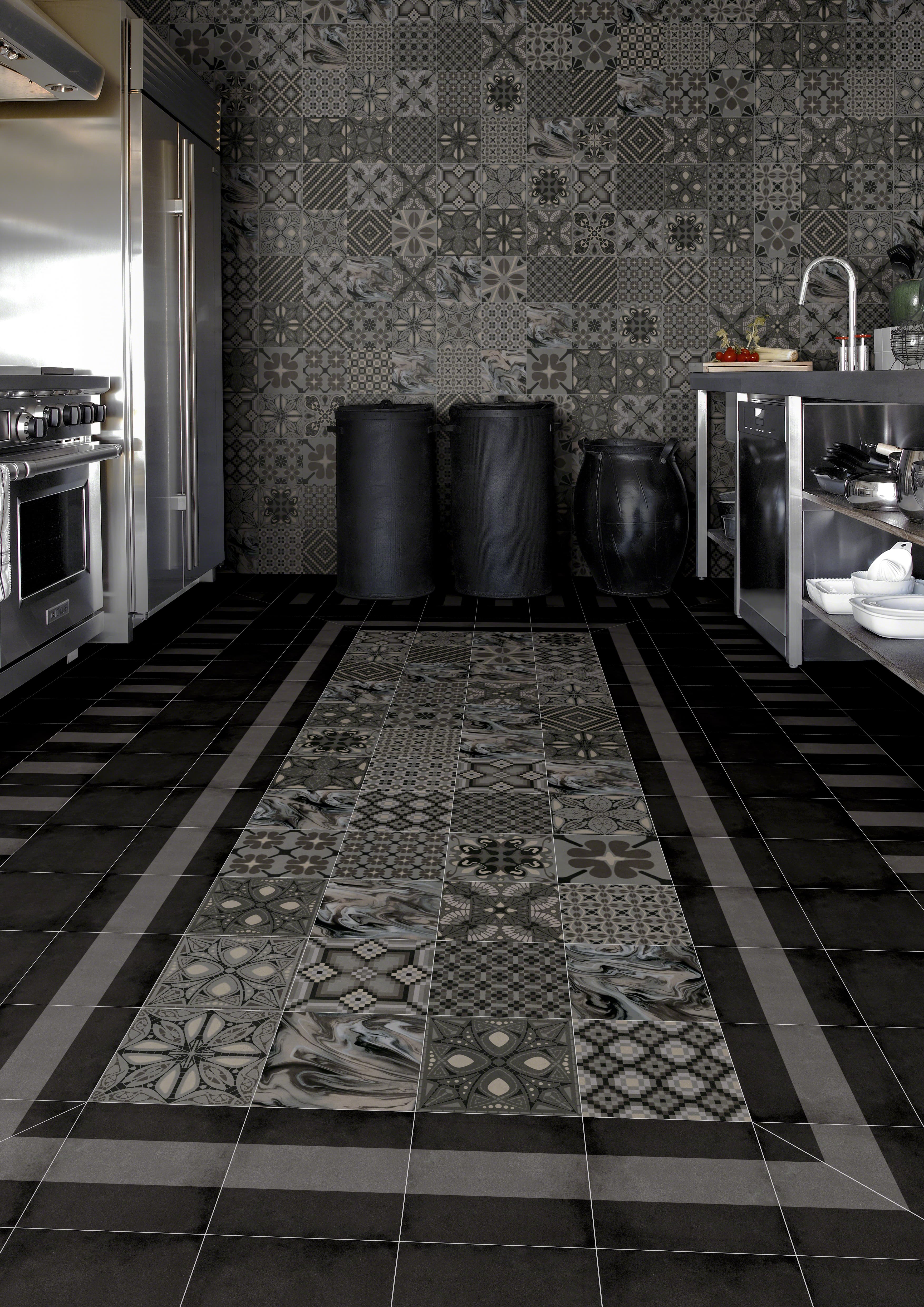 vives patterned tiles black and white